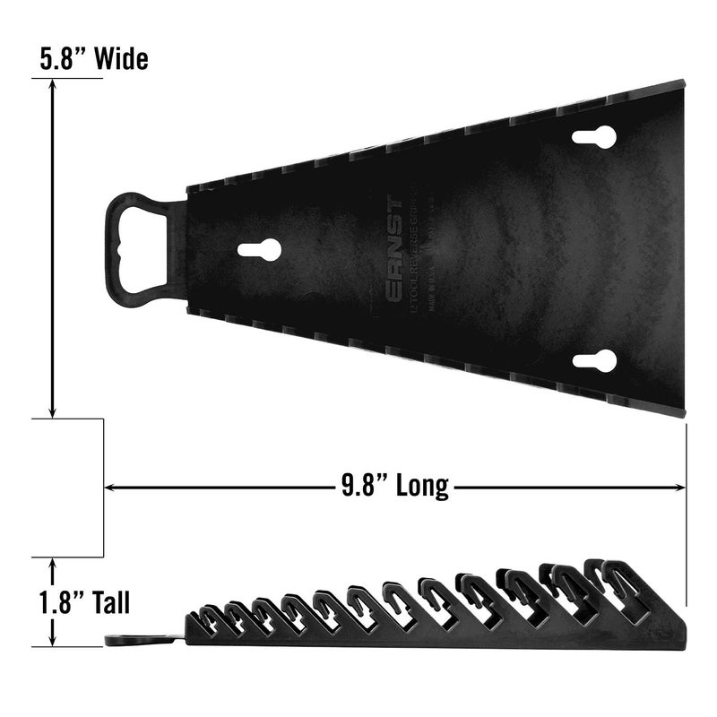 Ernst Manufacturing Gripper Reverse Wrench Organizer, 12 Tool, Black - Image 3